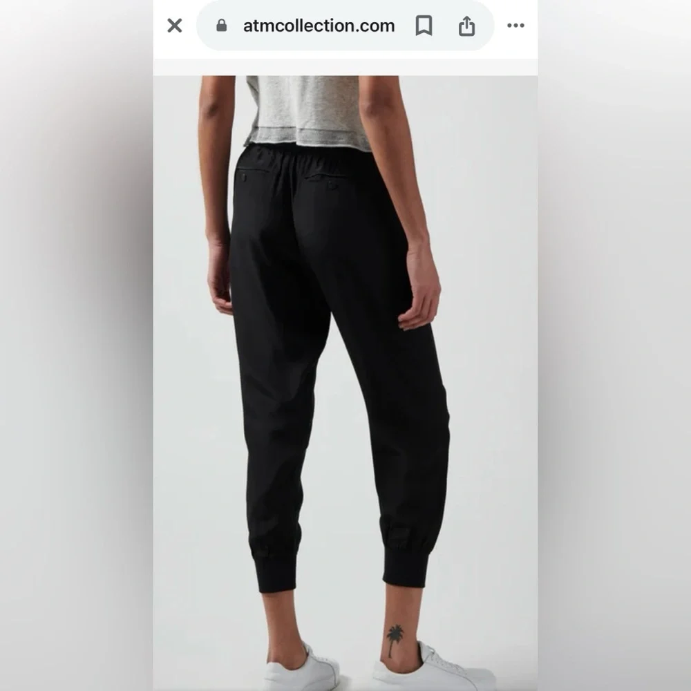 ATM Silk Charmeuse Frayed Trim Joggers - NEW! - Picture 7 of 17